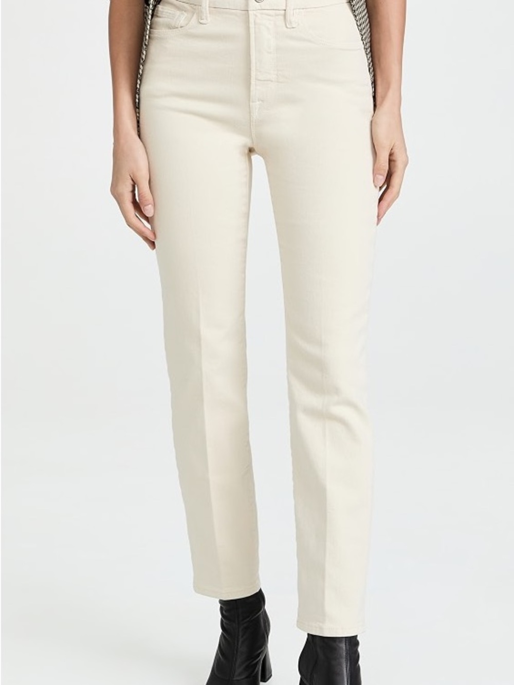 Good American Straight-Leg Cream Jeans